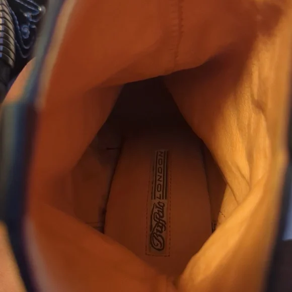 Buffalo London Womens Black Leather Suede Biker Ankle Stiletto Boots Sz 6.5/37 - Picture 9 of 9